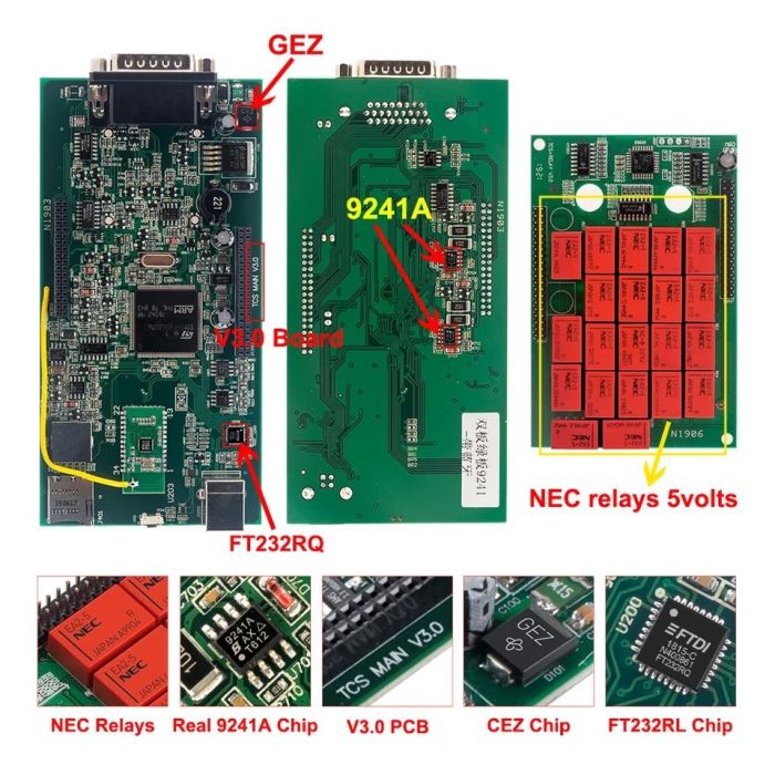 Мультимарочный сканер Delphi DS150E Bluetooth/USB (двухплатный)